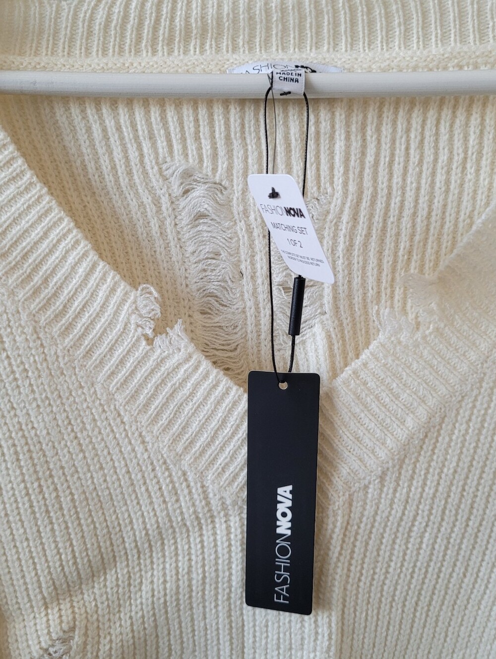 Fashion Nova Aurora Sweater Skirt Set Knit Maxi Skirt in Cream Plus Size 2X NWT - Picture 9 of 16
